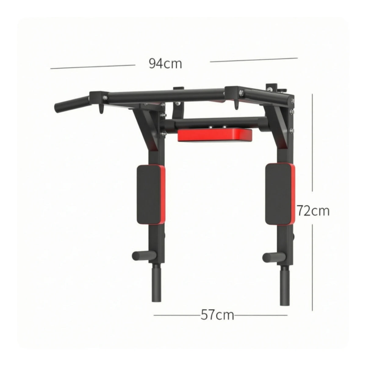 Wall-Attached Bar with Workout Station Multifunctional Pull up Bar with Padded Arm Supports Heavy Workout Station with Handles