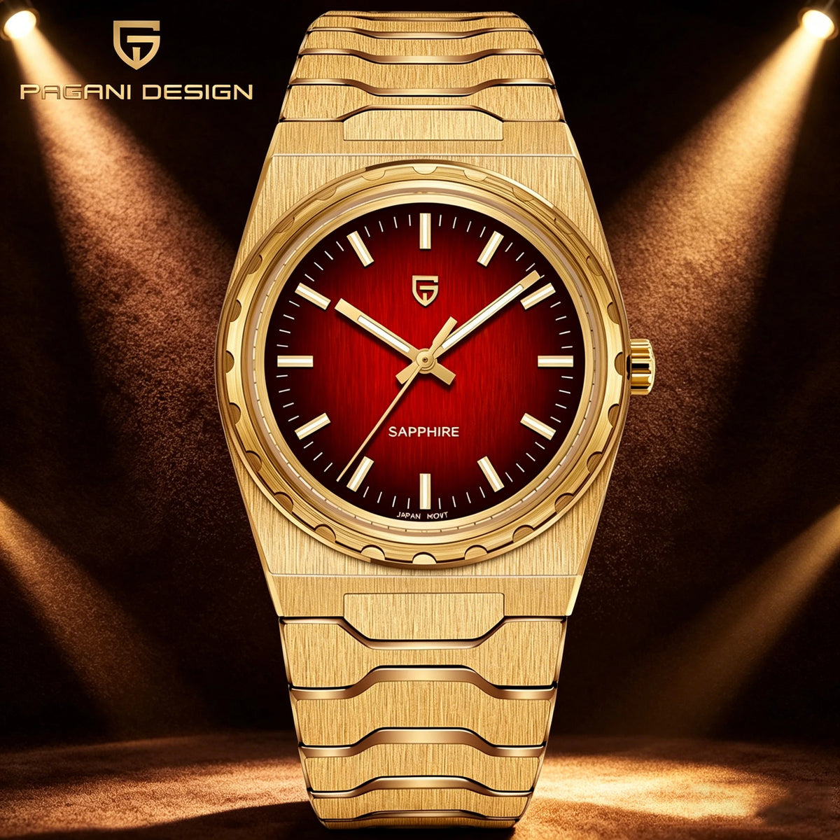 PAGANI DESIGN New Mens Quartz Watches VJ21 Super Thin Luxury Watch Stainless Steel AR Sapphire Mirror Waterproof Reloj Hombre