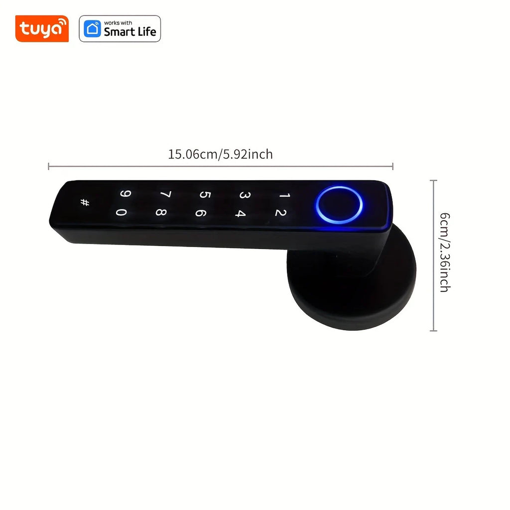 Tuya Bluetooth Biometric Electronic Lock Smart Fingerprint Password App Unlock Intelligent Door Handle Lock Home Security